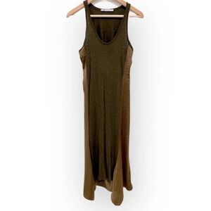 T Alexander Wang Green Mixed Media Slip Dress Size S Tank Dress